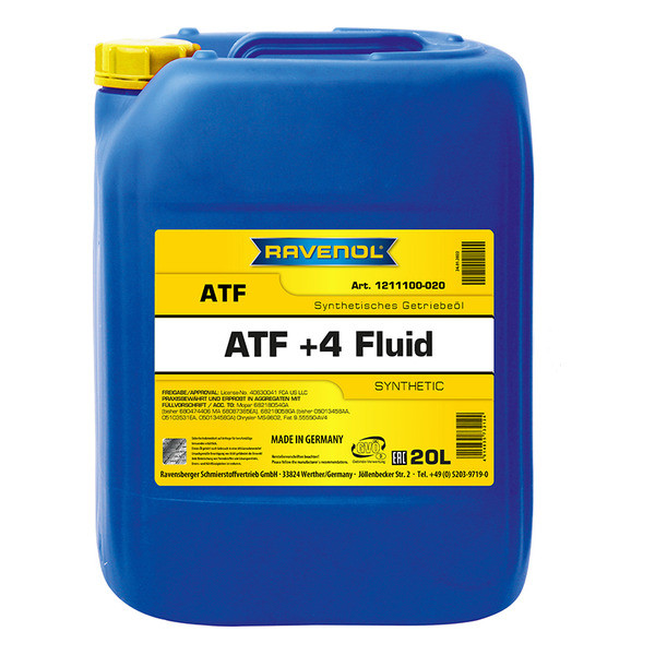 Мотор майы автоматтык берүүлөр кутусу үчүн RAVENOL ATF ATF+4 Fluid